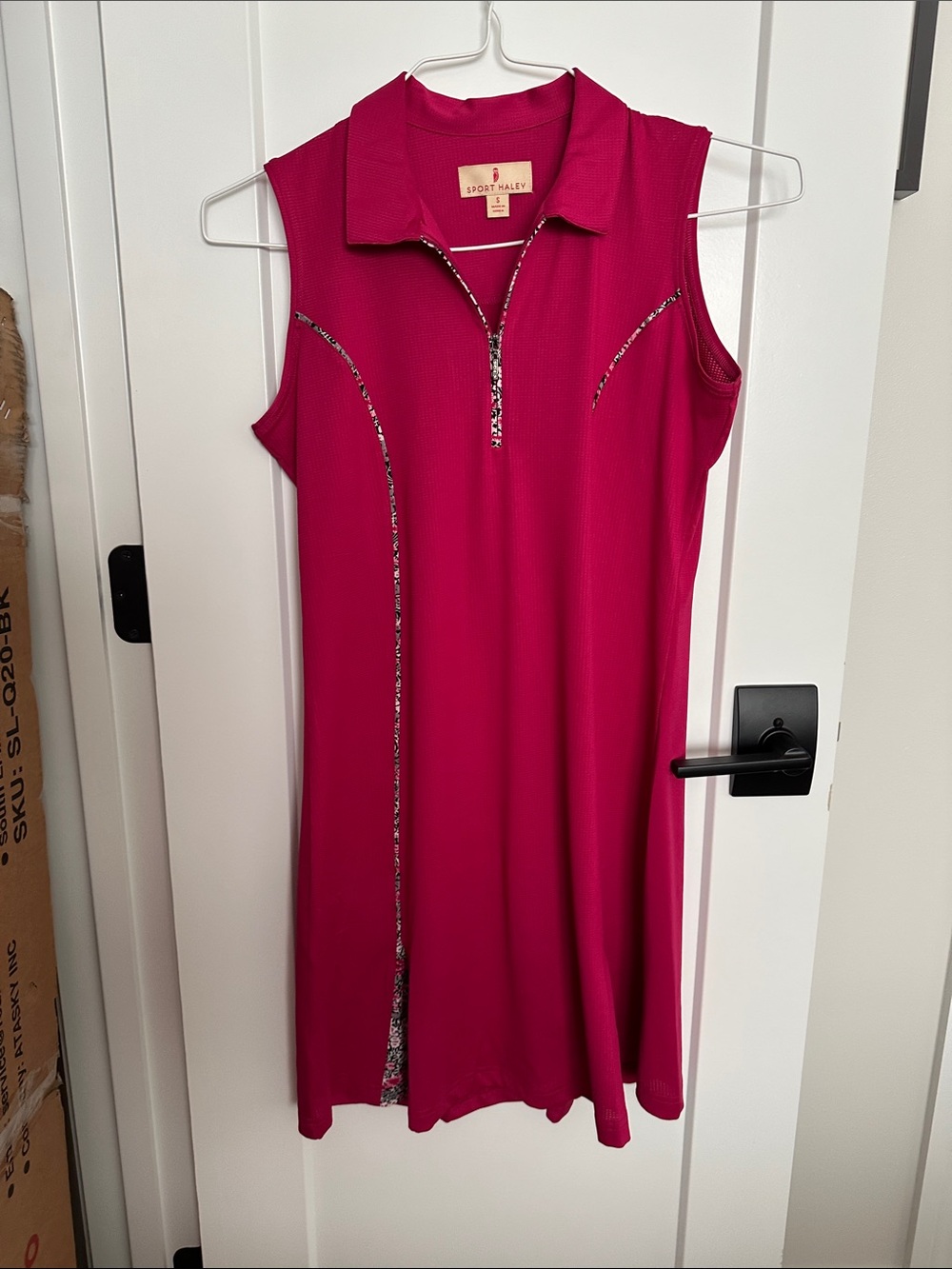 Sport Haley Fuchsia Sleeveless Polo Dress with Zip Trim